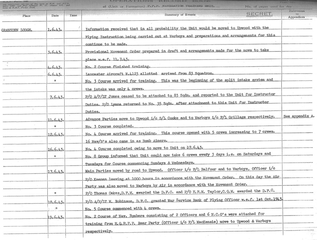 PFF NTU - move to upwood
