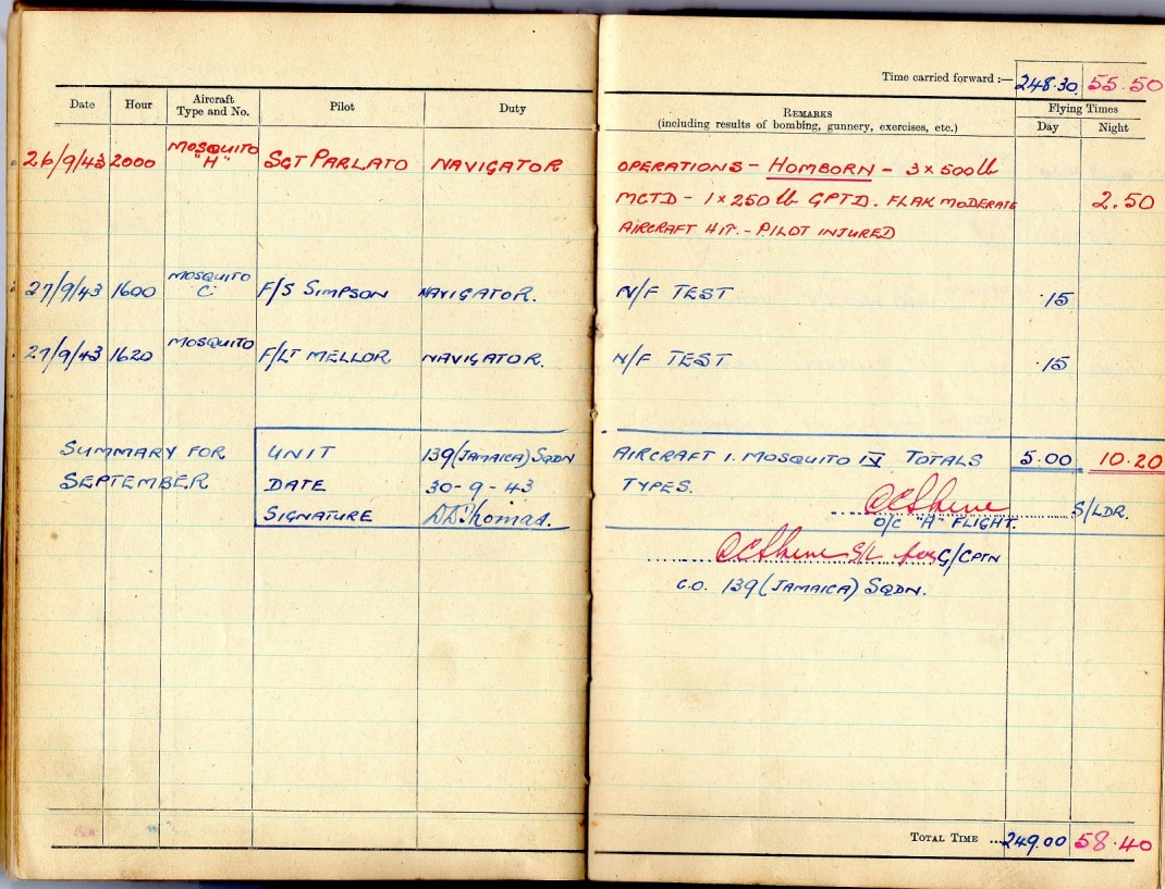 log book sept 1943