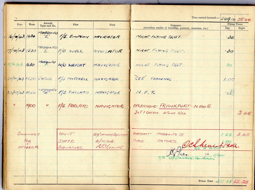 logbook october 1943