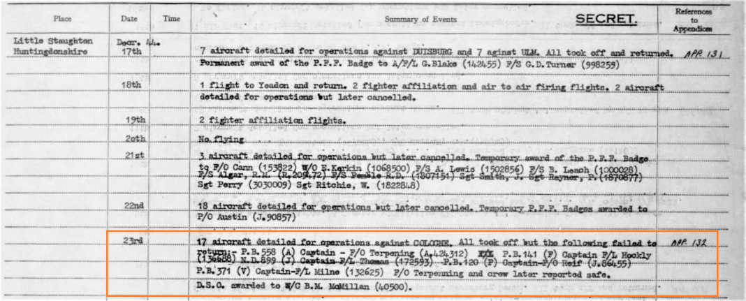 582 Squadron ORB, 23 December 1944