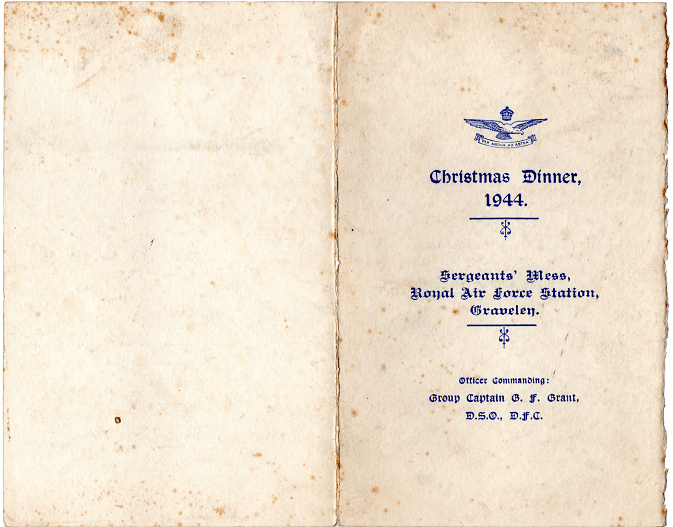 xmas dinner, Graveley, 1944, Bill Phillips, low res